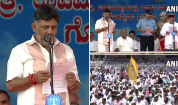 dk shivkumar takes oath as dy CM