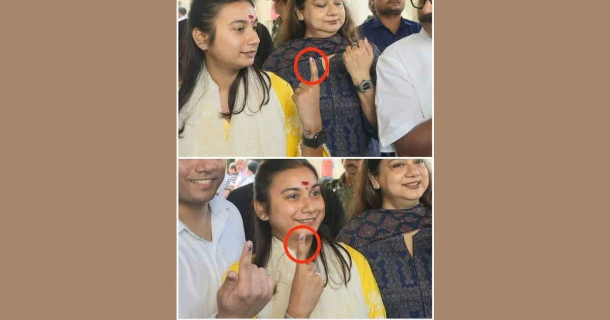 amid allegations of vote theft, mp shambhavi chaudhary casts her vote chori 20251107 172806 0000